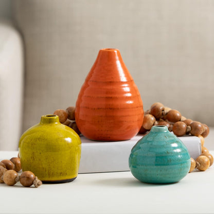 Sullivans Ceramic Vase Set- 3 Small Vases, Rustic Home Décor, Modern Farmhouses; Ideal Shelf Décor