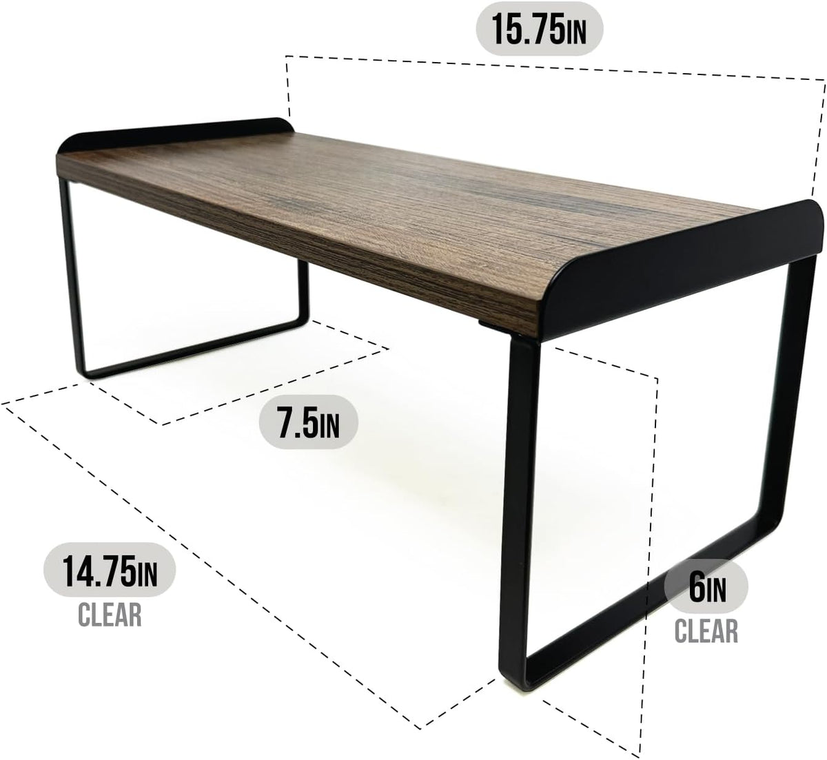 Mitus Shelf Organizer and Storage, Tiered Wood Cabinet Rack for The Kitchen Counter, Bathroom