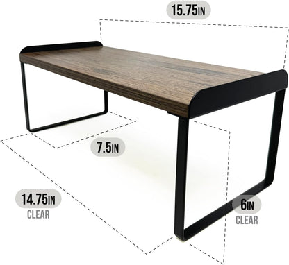 Mitus Shelf Organizer and Storage, Tiered Wood Cabinet Rack for The Kitchen Counter, Bathroom