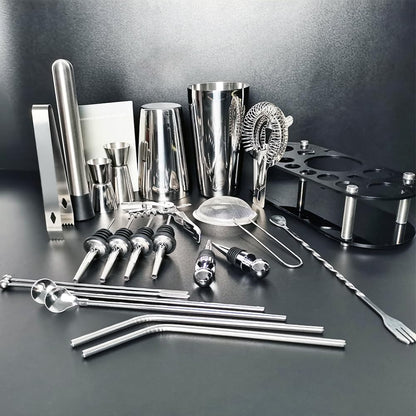 22-Piece Cocktail Shaker Set, 25/20oz Bartender Kit, Bartending Stainless Steel Bar Tools Sets for