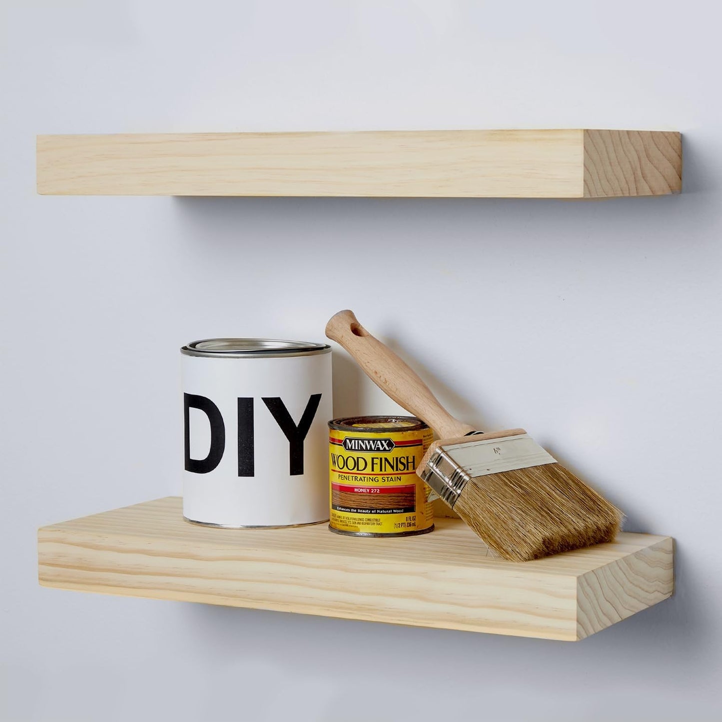Homeforia 24 inch Natural Floating Shelf, High End Solid Real Wood 24inch Small Floating Shelves