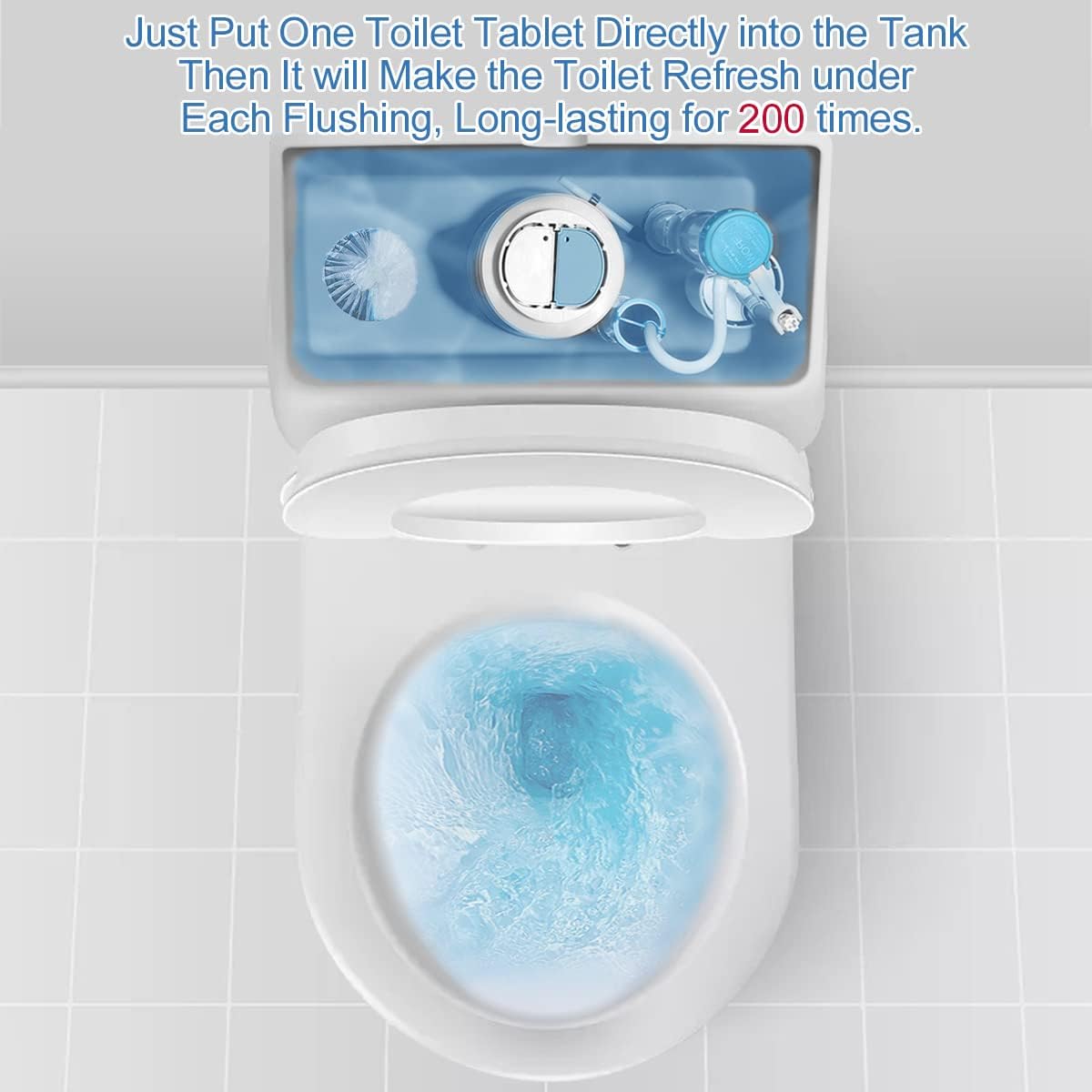 KIISIISO Toilet Bowl Cleaner Tablets, 12 PACK Commercial Household Bathroom Cleaners, Automatic
