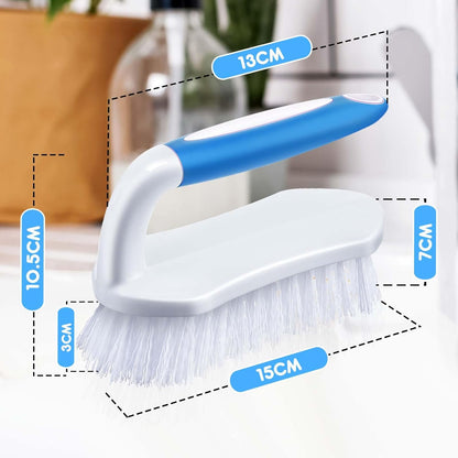 Lallisa 6 Pcs Scrub Brush for Cleaning with Handle Comfortable to Grip Heavy-Duty Flexible Stiff