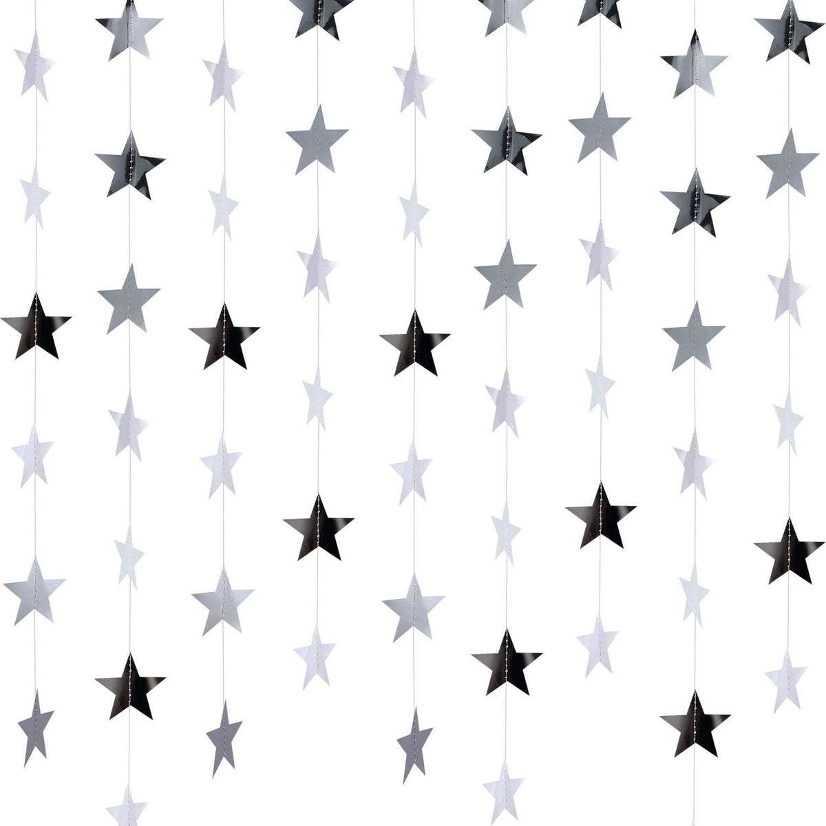 Patelai Glitter Star Garland Banner Decor 130 Feet Star Hanging Bunting Banner Twinkle Backdrop for