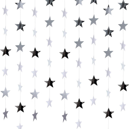 Patelai Glitter Star Garland Banner Decor 130 Feet Star Hanging Bunting Banner Twinkle Backdrop for
