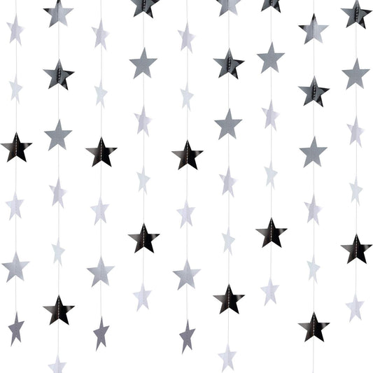 Patelai Glitter Star Garland Banner Decor 130 Feet Star Hanging Bunting Banner Twinkle Backdrop for