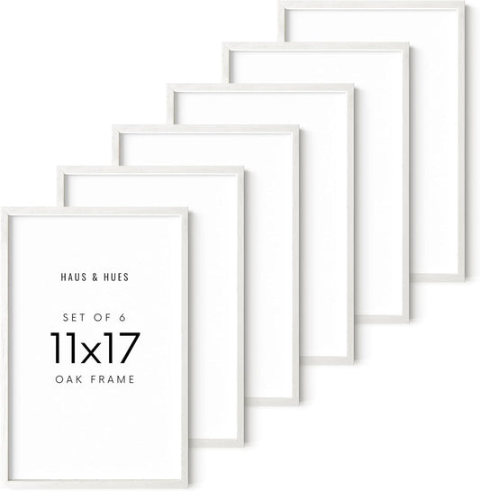 HAUS AND HUES Set of 6 11x17 Picture Frame - 11x17 Frames Wood Picture Frames, Collage Picture