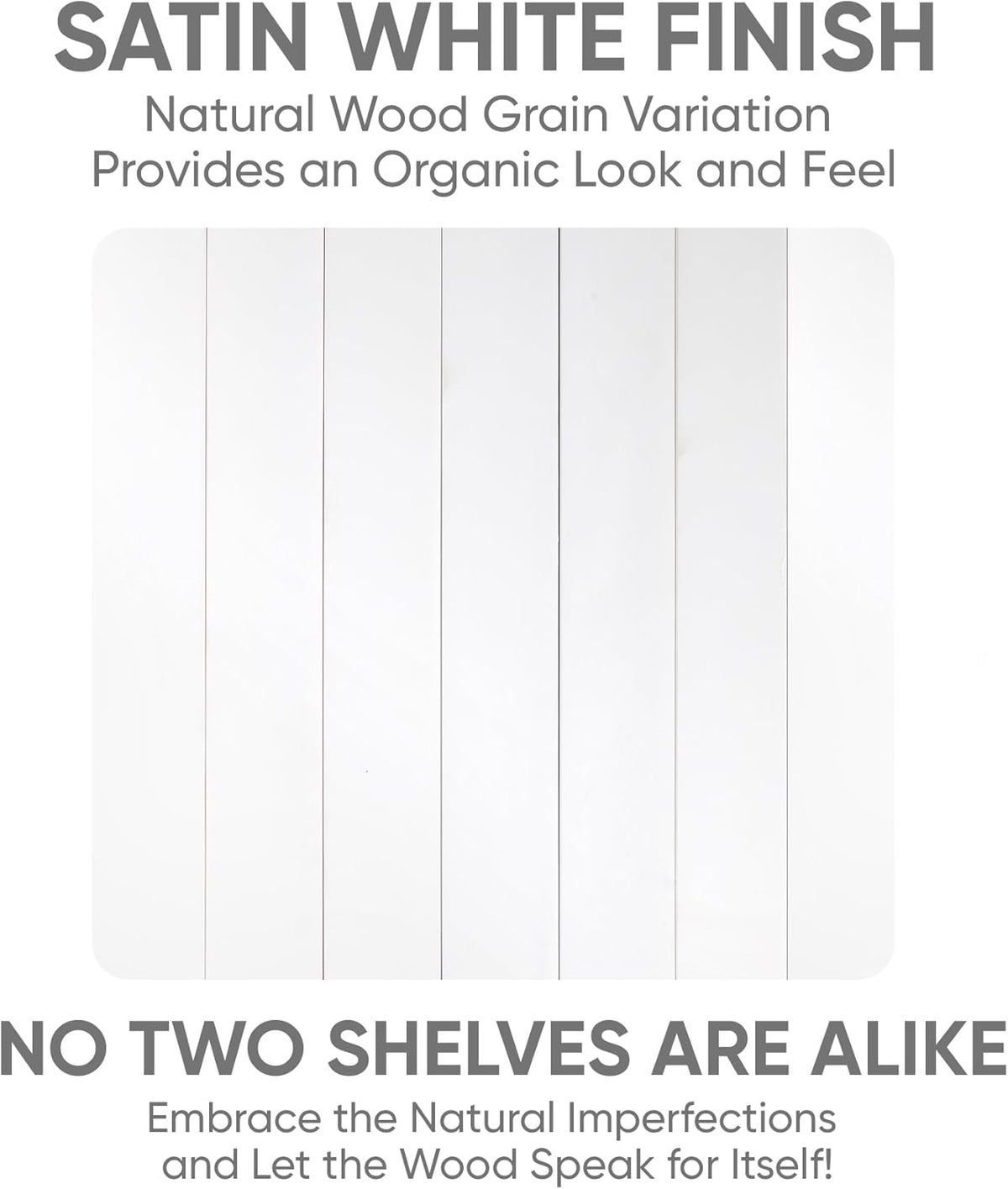 Homeforia White Floating Shelf 48 inches, High End Solid Real Wood 48inch Long Floating Shelves for