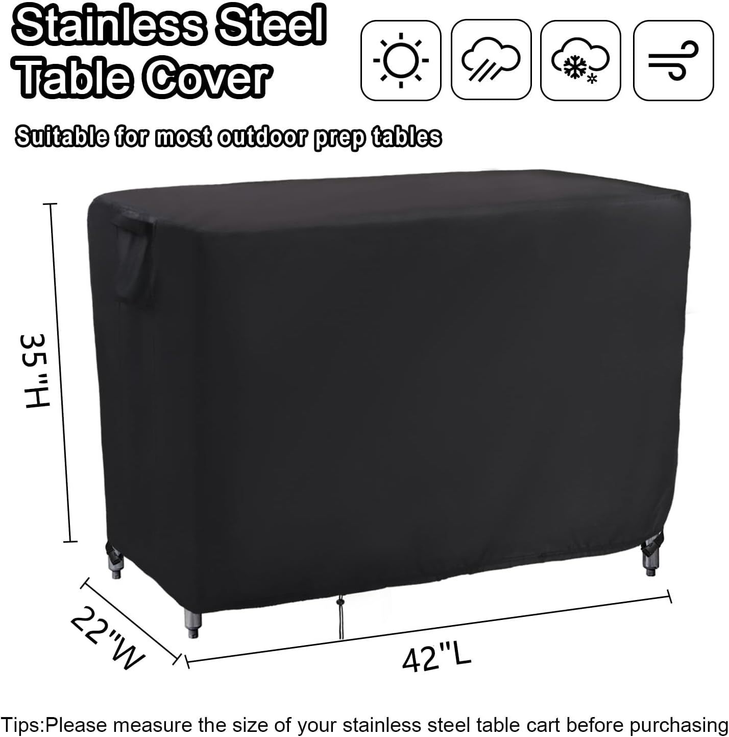 Kingling Outdoor Table Cover 42 Inch, Waterproof Prep Table Covers Bar Table Protection Cover for