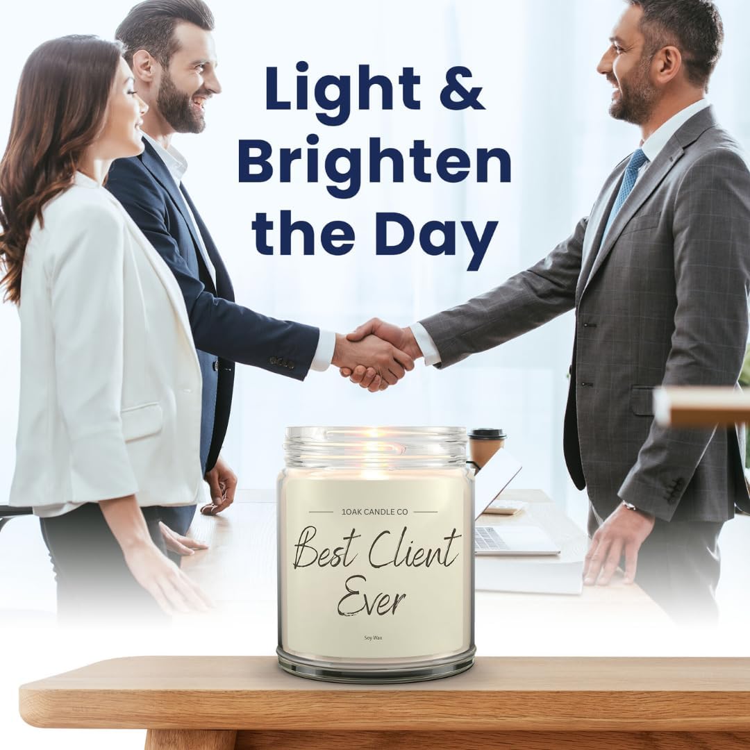 1OAK Vanilla Scented Candles - Appreciation Gifts for Clients - Client Candle - Thank You Client