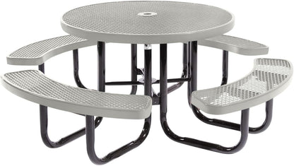 Coated Outdoor Furniture Heavy-Duty Portable Outdoor Picnic Table with Umbrella Hole, Expanded