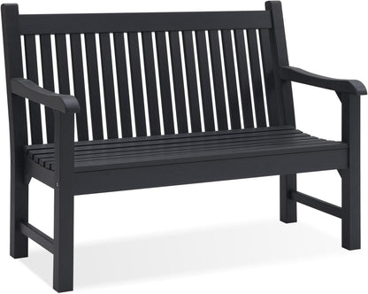 Psilvam Garden Bench, 2-Person Poly Lumber Patio Bench, All-Weather Outdoor Bench That Never Rot