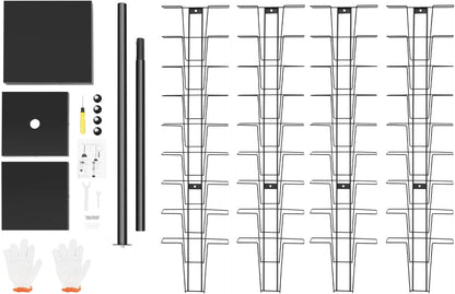 36 Pockets-360° Rotating Magazine Rack, Detachable Floor Standing Comic Books Brochure Display