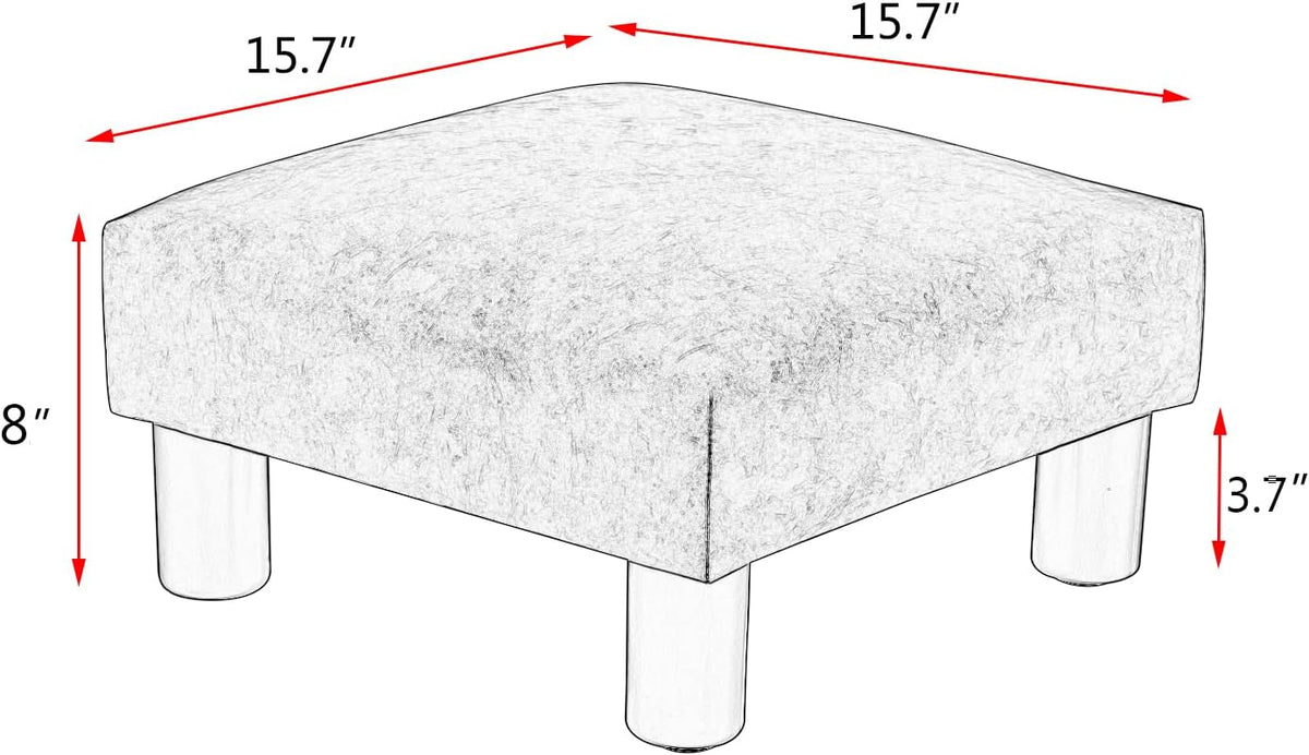 Joveco Small Footstool Ottoman Upholstered PU Leather Square Footrest Ottomans Small Foot Rest for