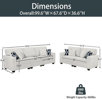 L Lengend Vansen Modular Sectional Sofa U Shaped Couch with Ottoman Modern Reversible Corner
