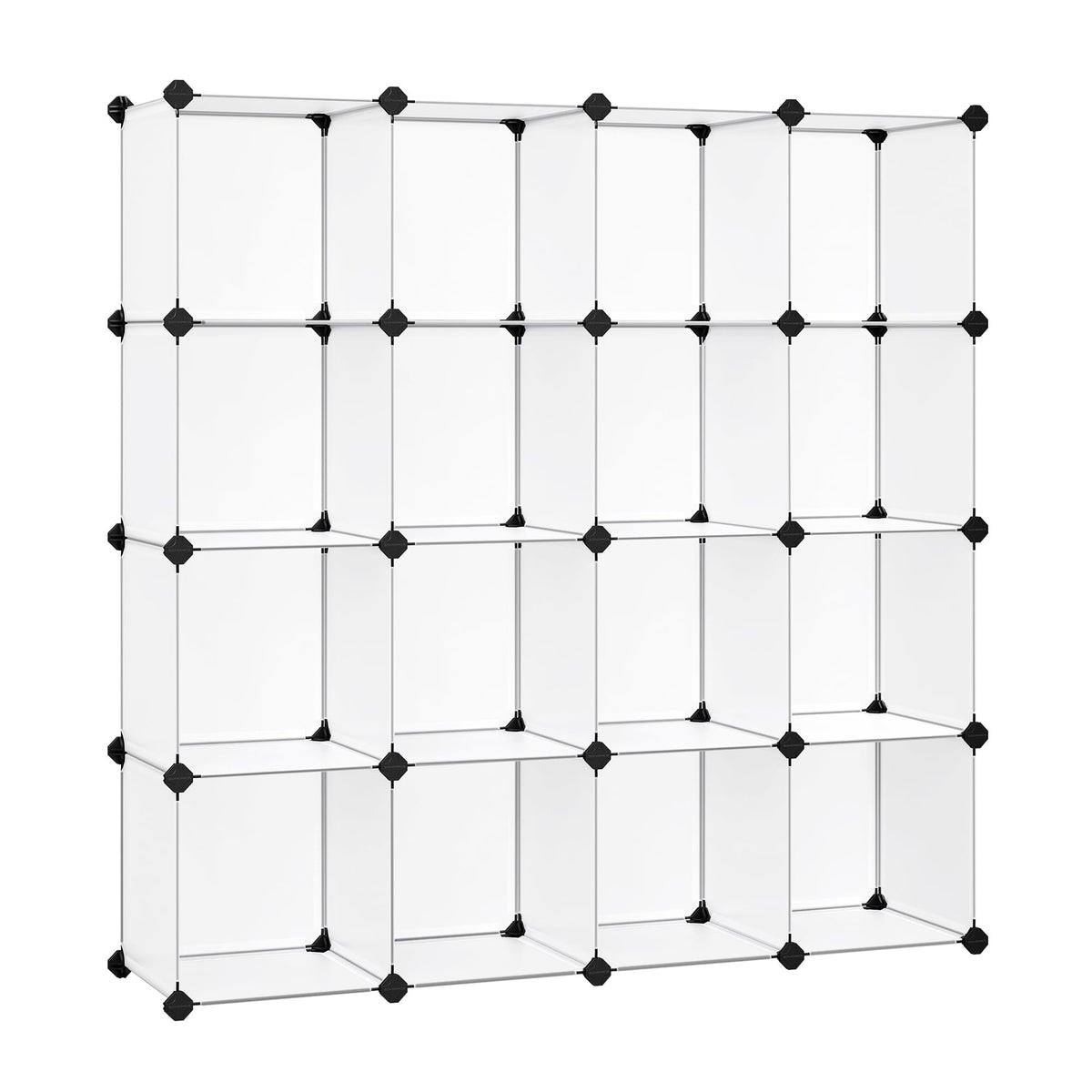 SONGMICS Cube Storage Organizer, Set of 16 Plastic Cubes, Book Shelf, Closet Organizers and