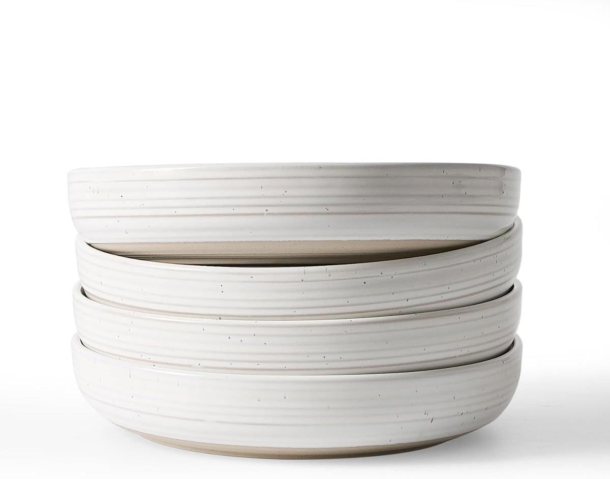 famiware Milkyway 33 oz Bowl Set, Pasta Bowls Set of 4, Salad Bowls, Double Reactive Glaze, Sturdy