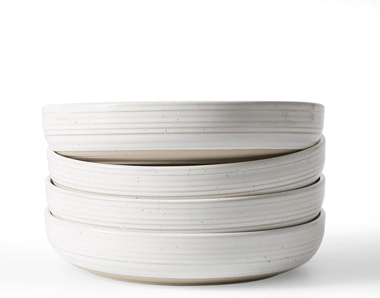 famiware Milkyway 33 oz Bowl Set, Pasta Bowls Set of 4, Salad Bowls, Double Reactive Glaze, Sturdy