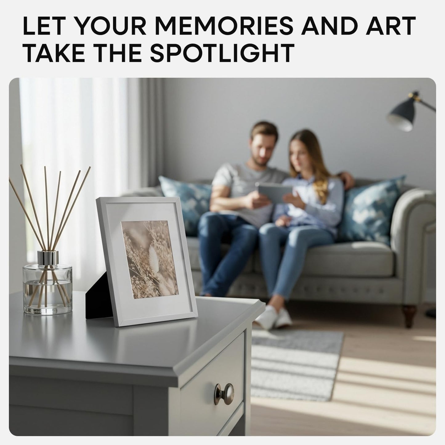 Homeforia 5x7 Picture Frame Silver, High End Metal 5 x 7 Silver Frames with Mat 4 x 6 Print, 5by7