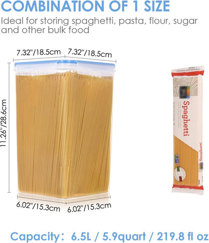 Vtopmart Extra Large Tall Airtight Food Storage Containers 4 Pieces 5.9qt / 6.5L-Plastic PBA Free