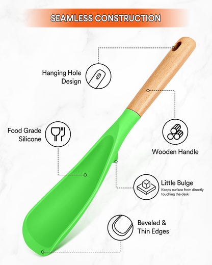 Cooking Spoon for Nonstick Cookwares, Great for Cooking and Serving Sturdy BPA-Free Matte Silicone