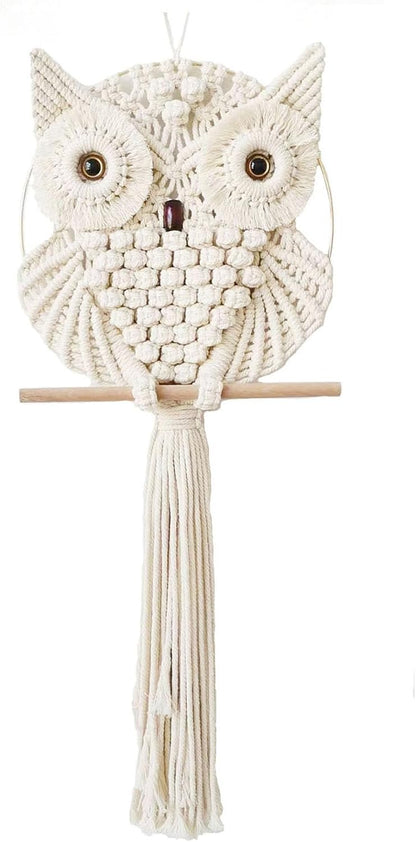 Achart Owl Macrame Wall Hanging-Hand Woven Boho Tapestry-Macrame Wall Decor -Owl Decor for Bedroom