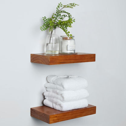 Homeforia 12 inch Oak Floating Shelf, High End Solid Real Wood 12inch Small Floating Shelves for