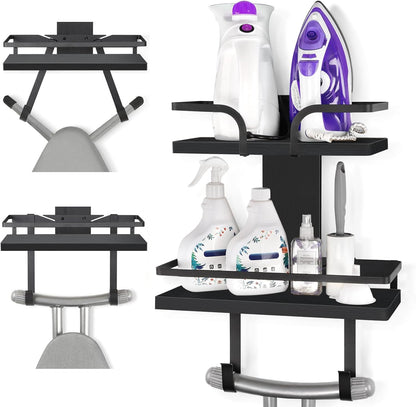 VINAEMO Ironing Board Hanger Wall Mount, 2-Layer Iron and Ironing Board Holder, Laundry Room
