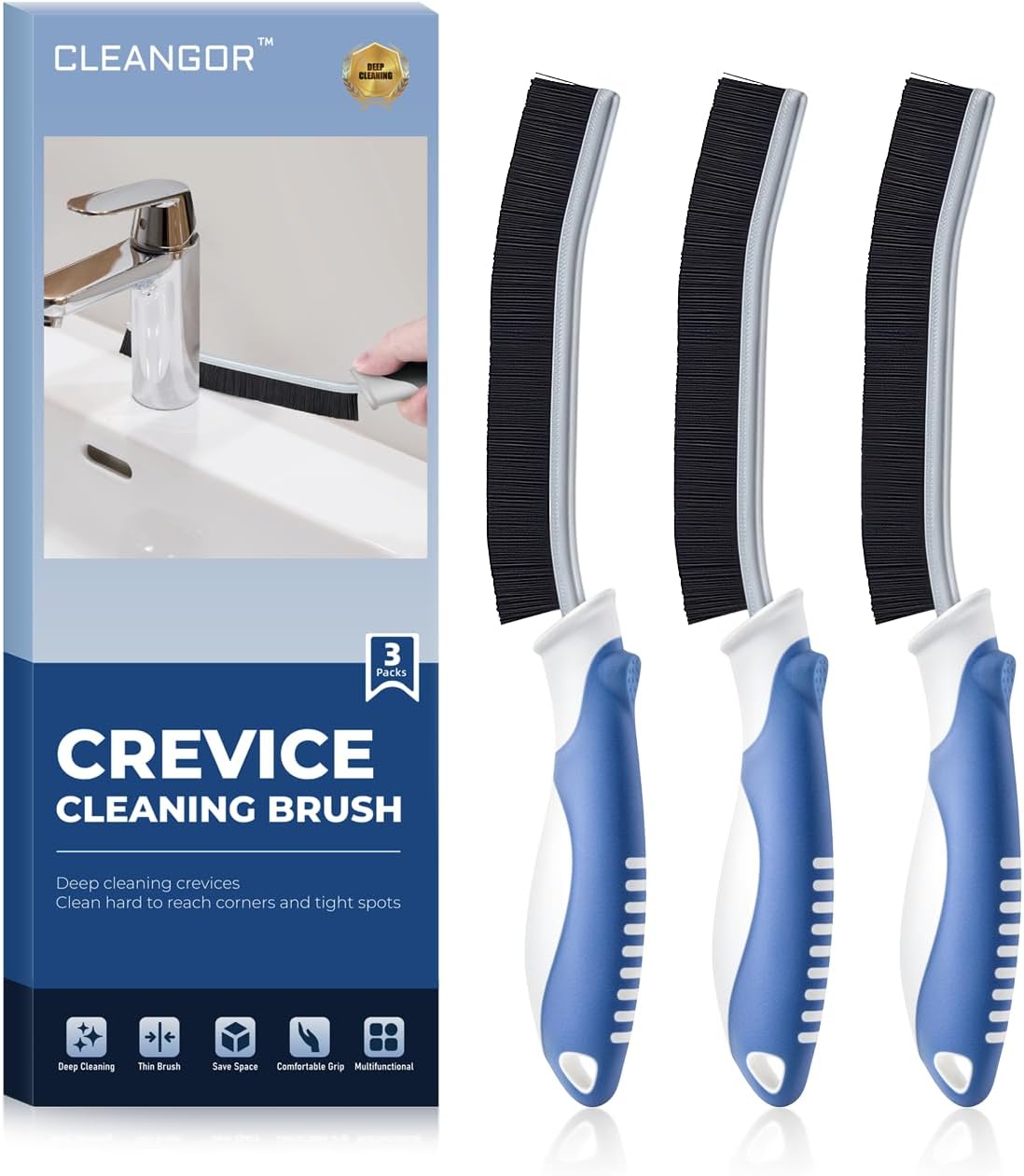 Crevice Cleaning Brushes, Scrub Brush for Hard to Reach Small Space, Home Essentials, Cleaning