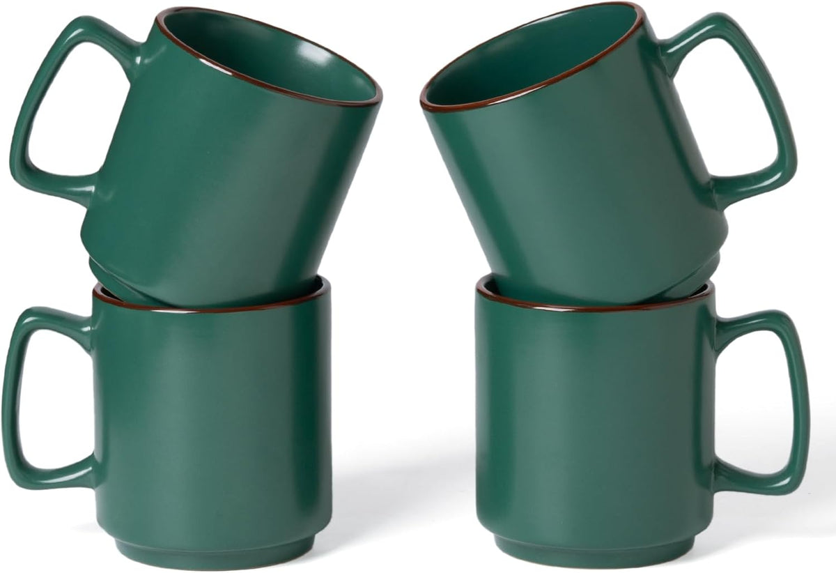 famiware Coffee Mugs Set of 4, Nebula 14oz Coffee Mugs, Ceramic Cup Set with Handle for Latte, Tea
