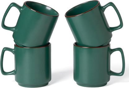 famiware Coffee Mugs Set of 4, Nebula 14oz Coffee Mugs, Ceramic Cup Set with Handle for Latte, Tea