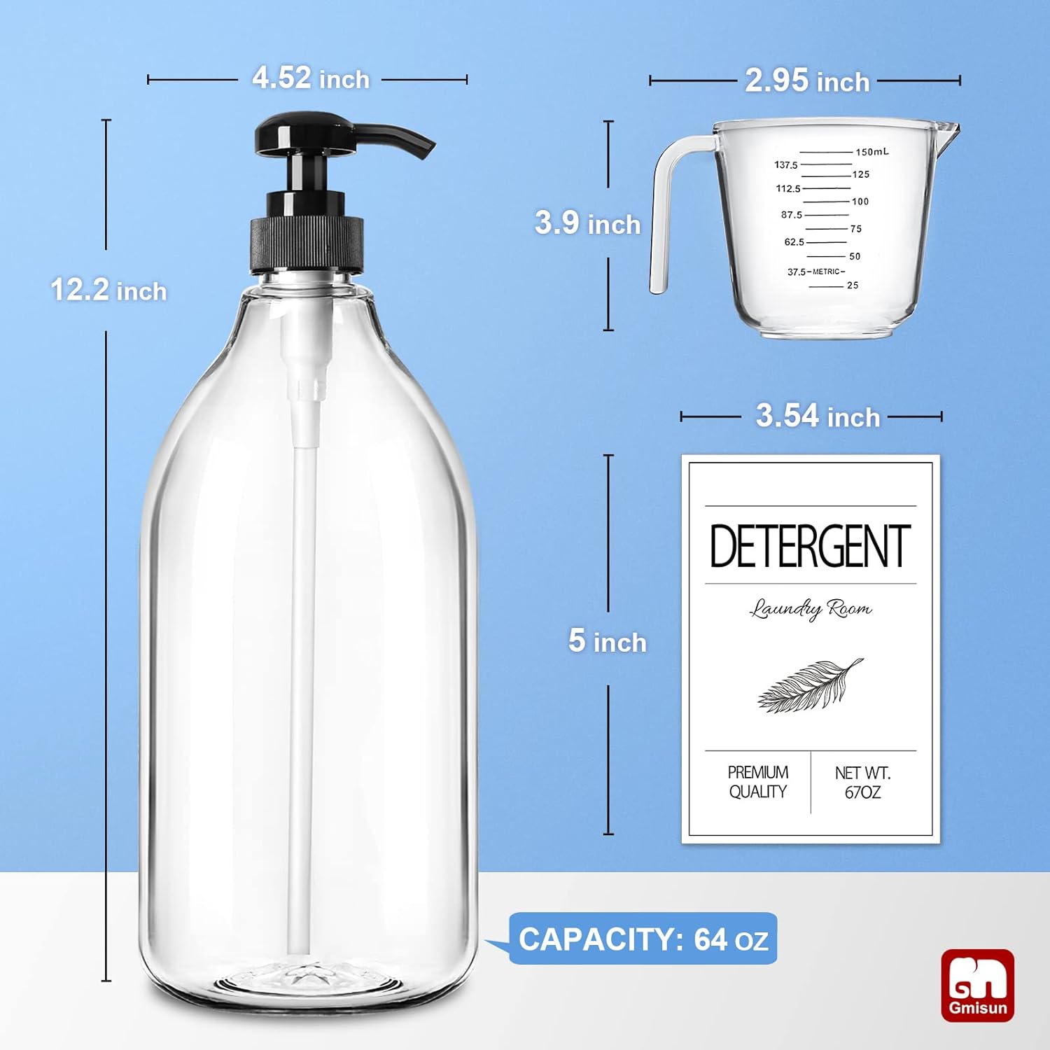 GMISUN Laundry Detergent Soap Dispenser, Liquid Laundry Detergent Dispenser, Container for