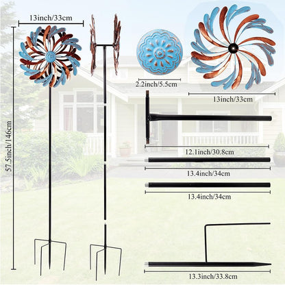 Viveta Wind Spinner for Yard and Garden, Metal Windmill Spinning Kinetic Wind Spinners for Outside