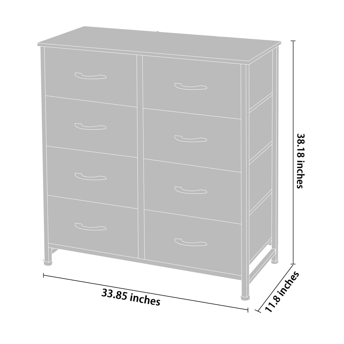 AZL1 Life Concept Storage Dresser Furniture Unit-Tall Standing Organizer for Bedroom, Office