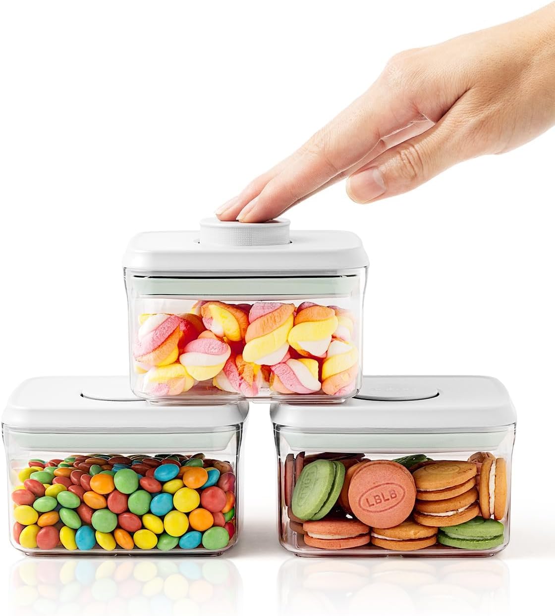 0.6 Qt Pop Containers - 3 Pack Mini Travel Snack Container, BPA Free Food Storage Canisters with