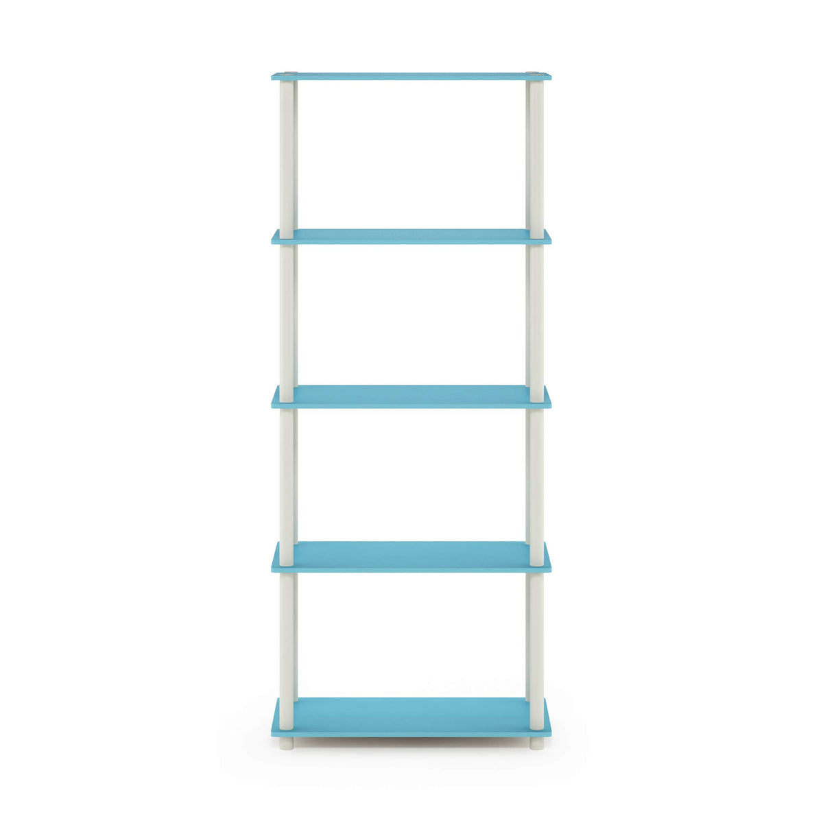 Furinno TURN-N-TUBE Storage Shelves, 5-Tier Book Shelf, Corner Shelf, Toolless Open Shelves, for
