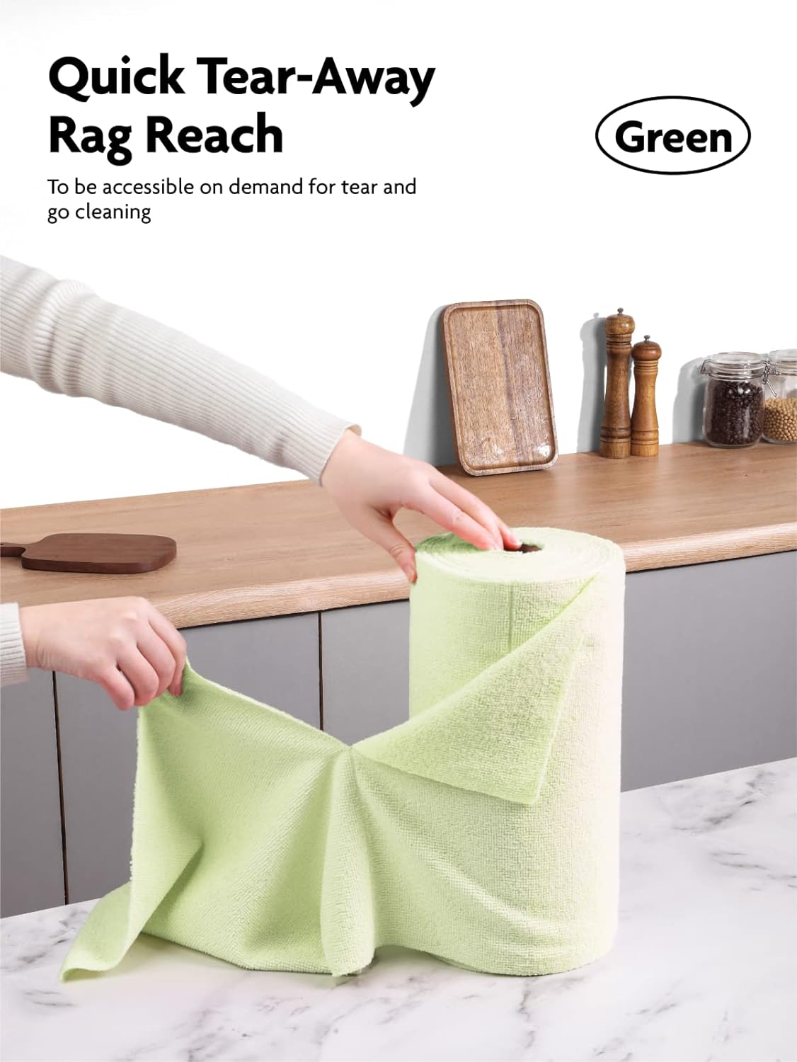 Fantasticlean Microfiber Cleaning Cloth Roll -75 Pack, Tear Away Microfiber Towels, 12" x 12"