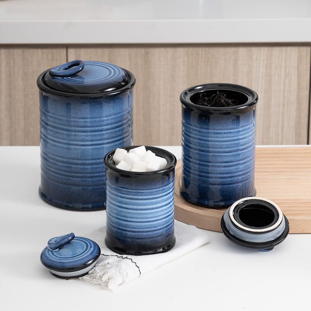 Nihow Food Storage Jar Sets: Ceramic Container with Air Tight Lid for