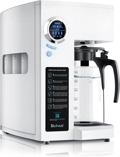 Bluevua RO100ROPOT-UV Reverse Osmosis System Countertop Water Filter - 6 Stage Purification with UV