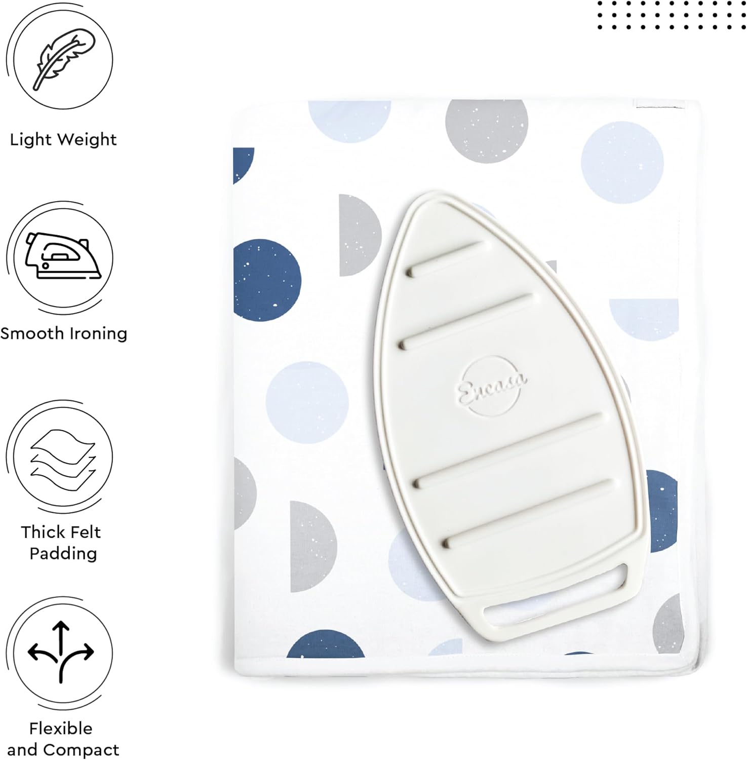 Encasa XO Ironing Mat/Pad (Large 48"x28") with 3mm Padding & Silicone Iron Rest for Steam Pressing