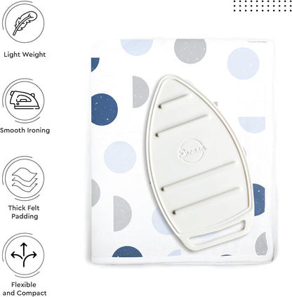 Encasa XO Ironing Mat/Pad (Large 48"x28") with 3mm Padding & Silicone Iron Rest for Steam Pressing