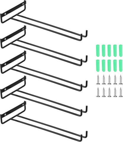 uxcell 5Pcs Wine Glass Rack, 10.43 Inch Iron Wine Glasses Rack Under Cabinet Stemware Rack - Wall