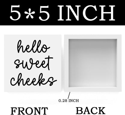 Hello Sweet Cheeks Bathroom Decor, Funny Bathroom Signs Decoration, Black and White Bathroom