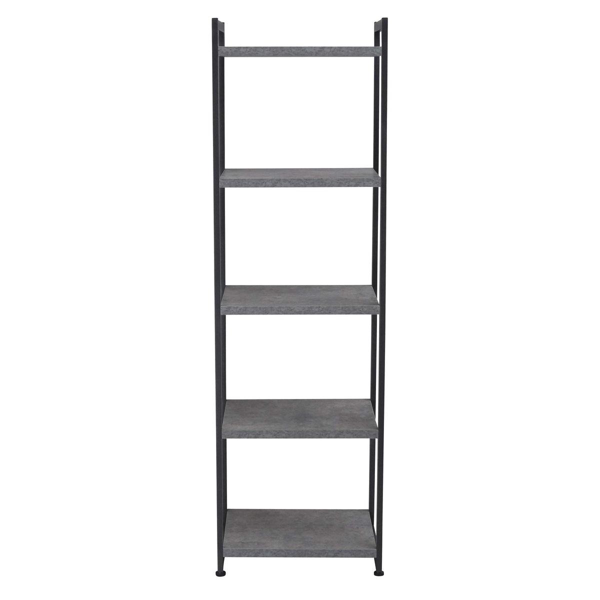 Household Essentials Slate Concrete & Iron Five-Shelf Tower Bookcase