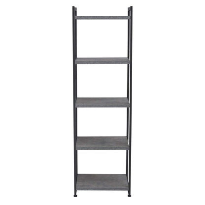 Household Essentials Slate Concrete & Iron Five-Shelf Tower Bookcase