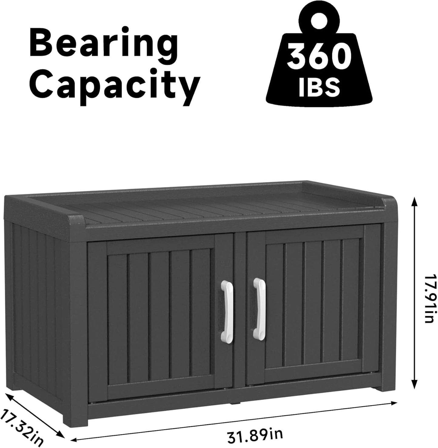 ROJIK Shoe Cabinet Waterproof UV-Resistant,Storage Bench Indoor Outdoor with Adjustable Shelves,for