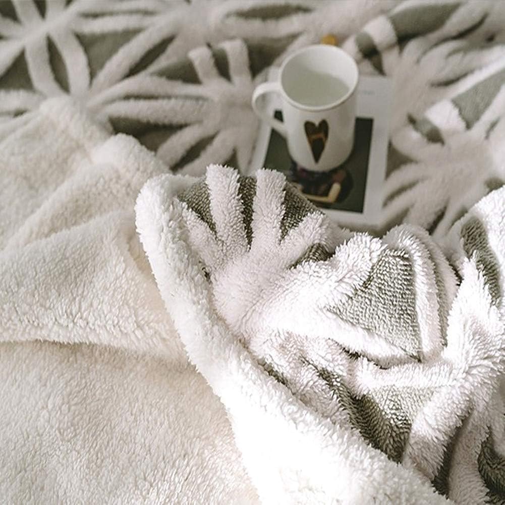 UKELER Grey Flannel Sherpa Throw 60''×50'' Soft Plush Flannel Blanket Throws for