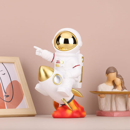 Astronaut Decor,Astronaut Rocket Figurines and Sculptures,Astronaut Figurine Space Themed Bedroom