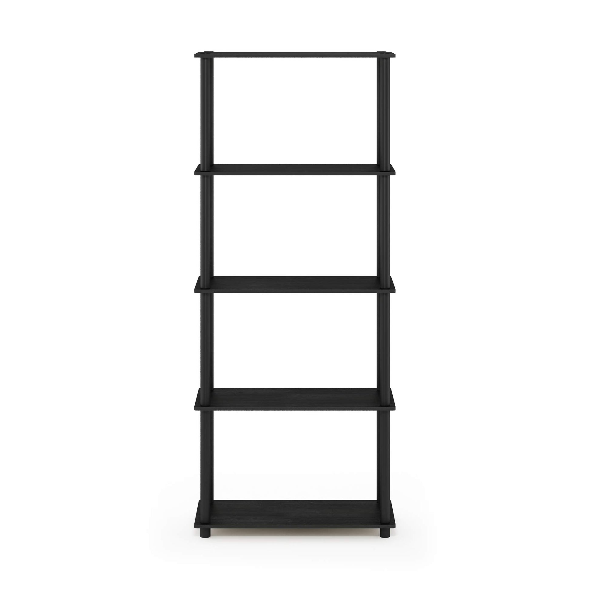 Furinno TURN-N-TUBE Storage Shelves, 5-Tier Book Shelf, Corner Shelf, Toolless Open Shelves, for