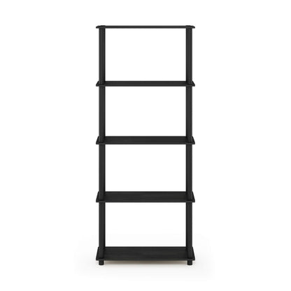 Furinno TURN-N-TUBE Storage Shelves, 5-Tier Book Shelf, Corner Shelf, Toolless Open Shelves, for
